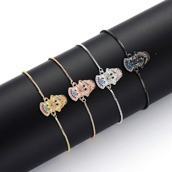 Bracelet for Grandma Nana Rose Gold Pave Cubic Zirconia Adjustable - Picture 4 of 4